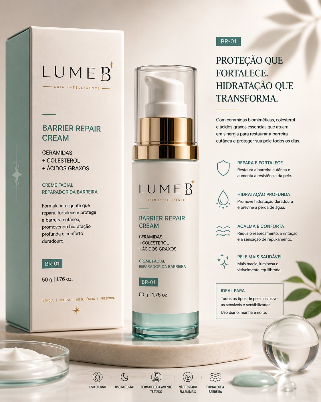 Ficha completa do BR-01 LumeB — ativos, benefícios e ritual de uso