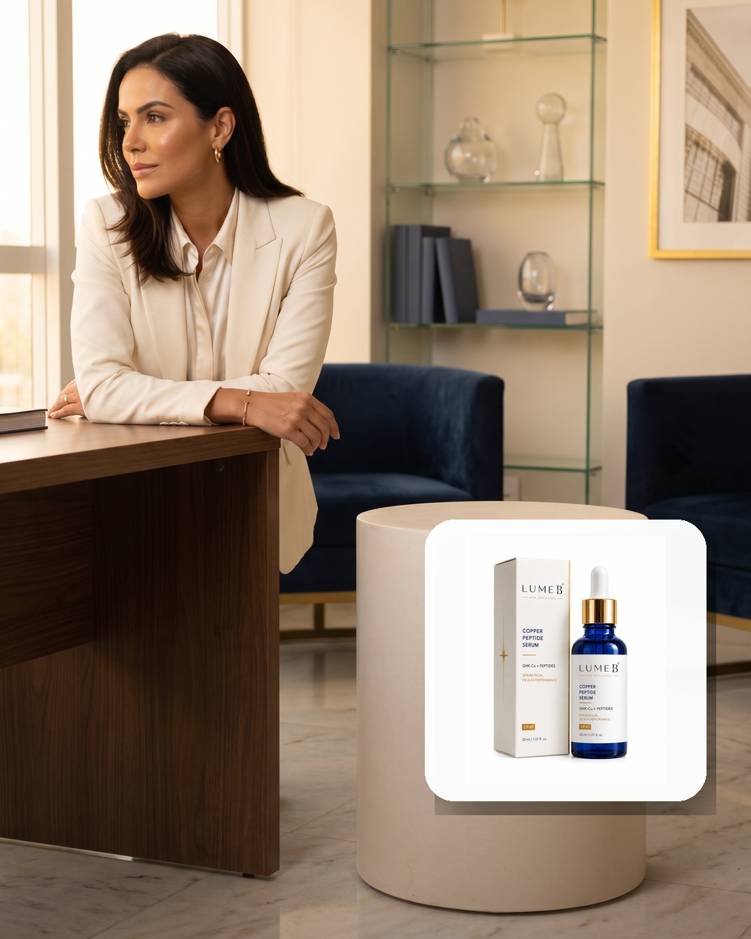 Copper Peptide Serum LumeB em ritual de uso
