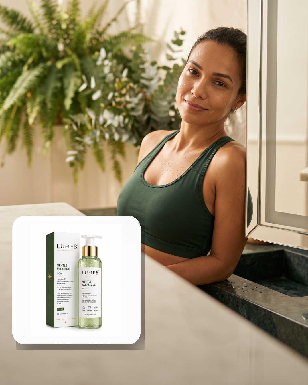 Gentle Clean Gel LumeB em ritual de uso