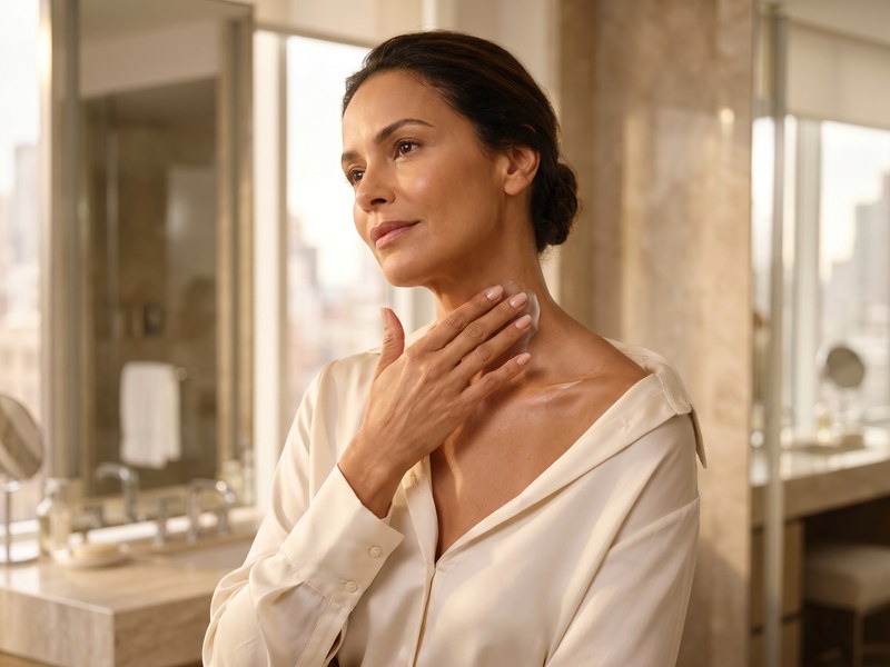 Pescoço, colo e mãos — skincare corporal
